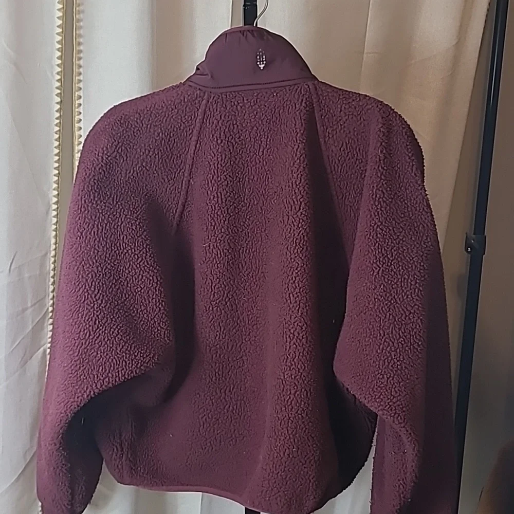 Free People Movement x Hatch Hit The Slopes Fleece Sweatshirt Jacket Deep Maroon - Picture 7 of 8